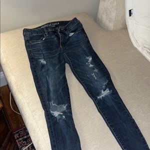 Ripped Dark Denim Skinny Jeans